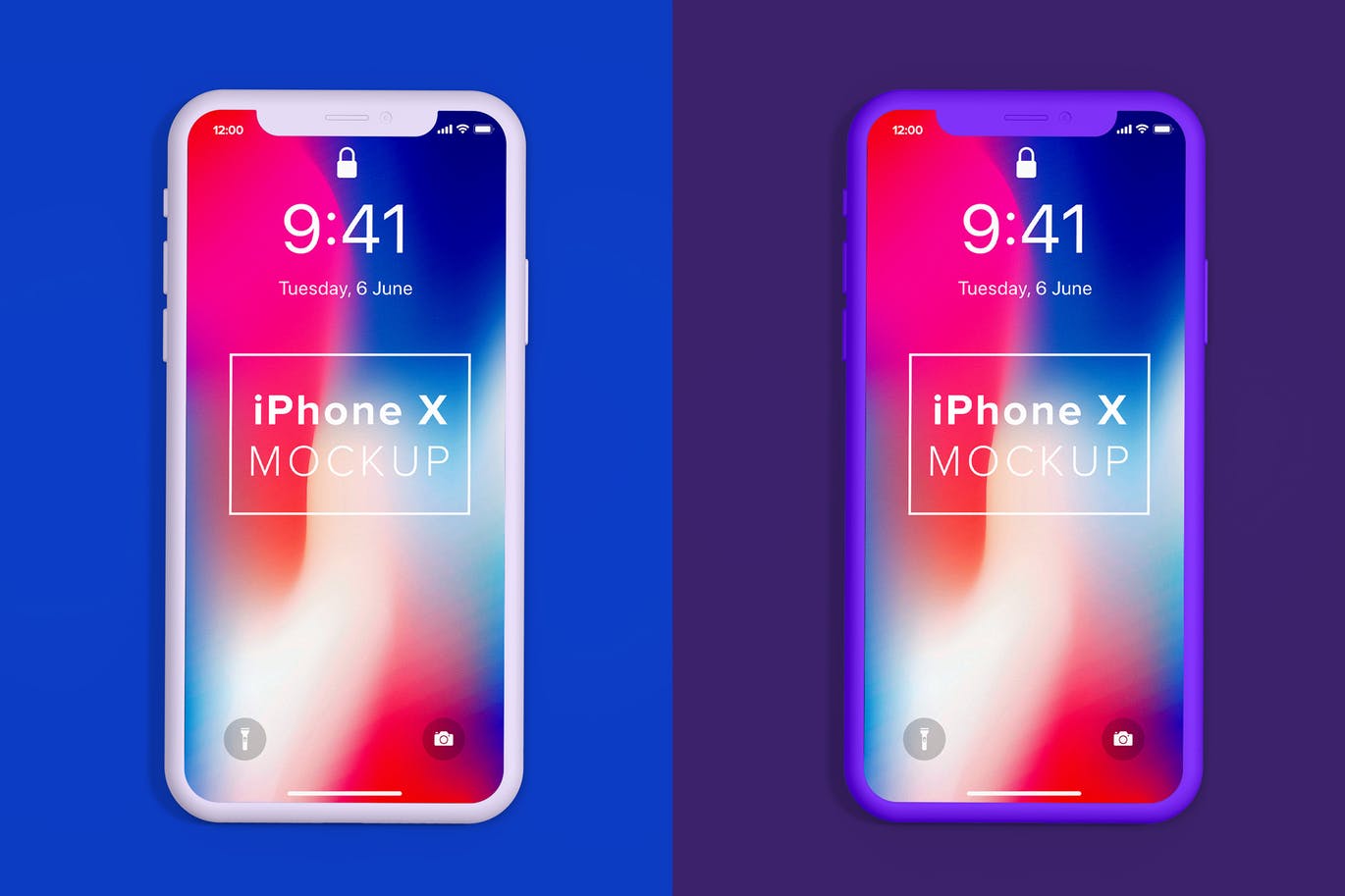 A minimal iphone x mockup clay style