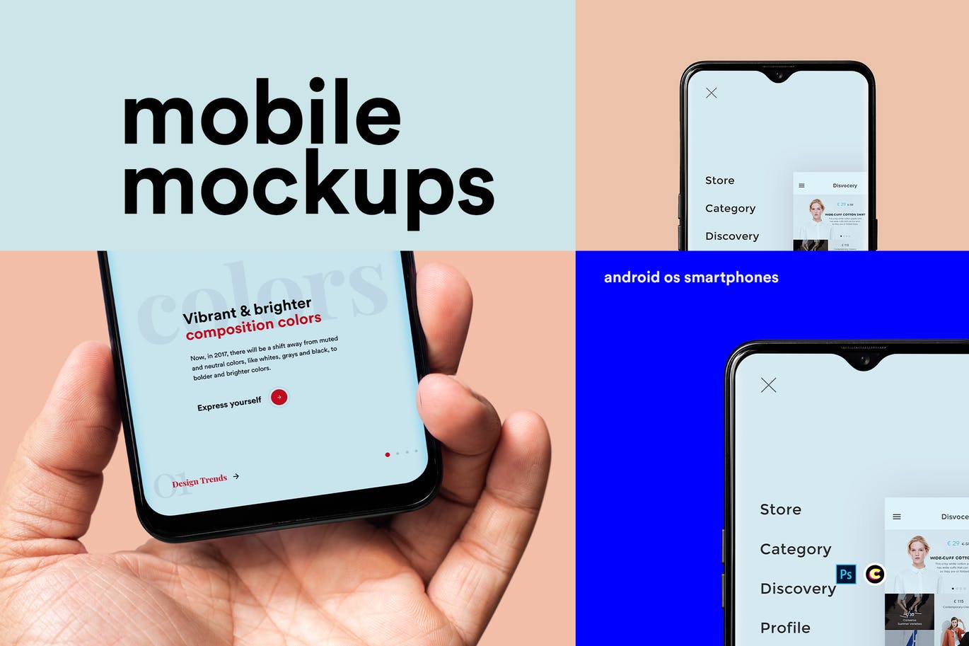 Mobile mockup templates