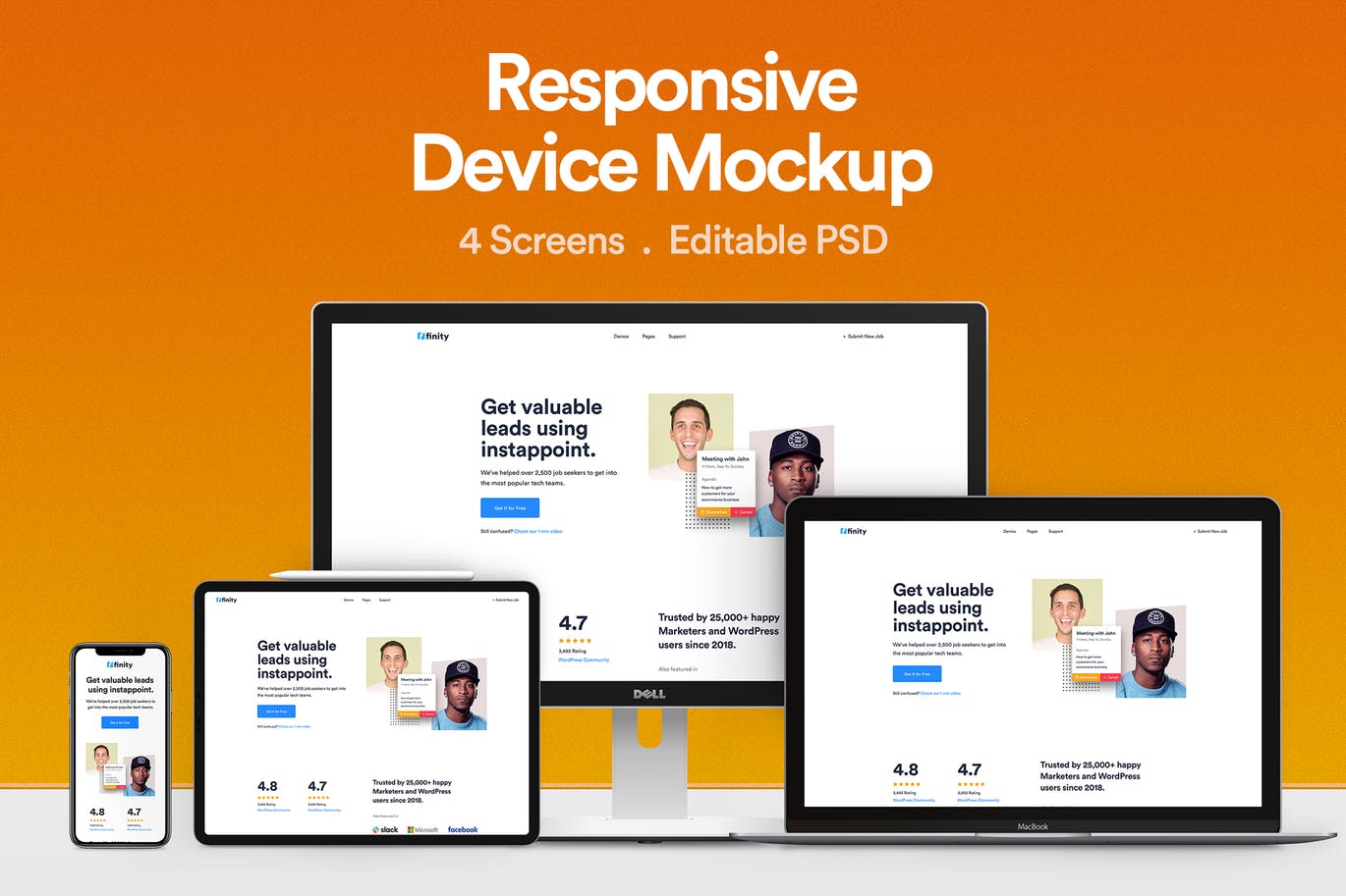 A responsive devices mockup template