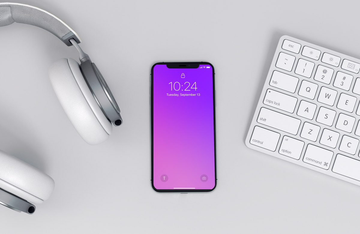 A free gradient iphone mockup