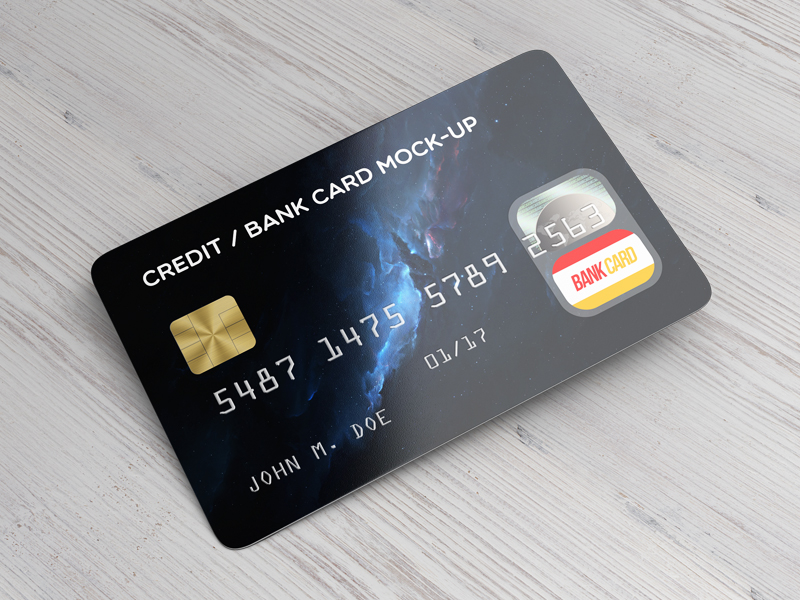 A bank card mockup template