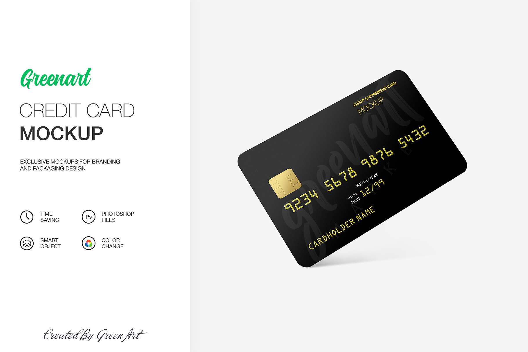 A modern credit card mockup template