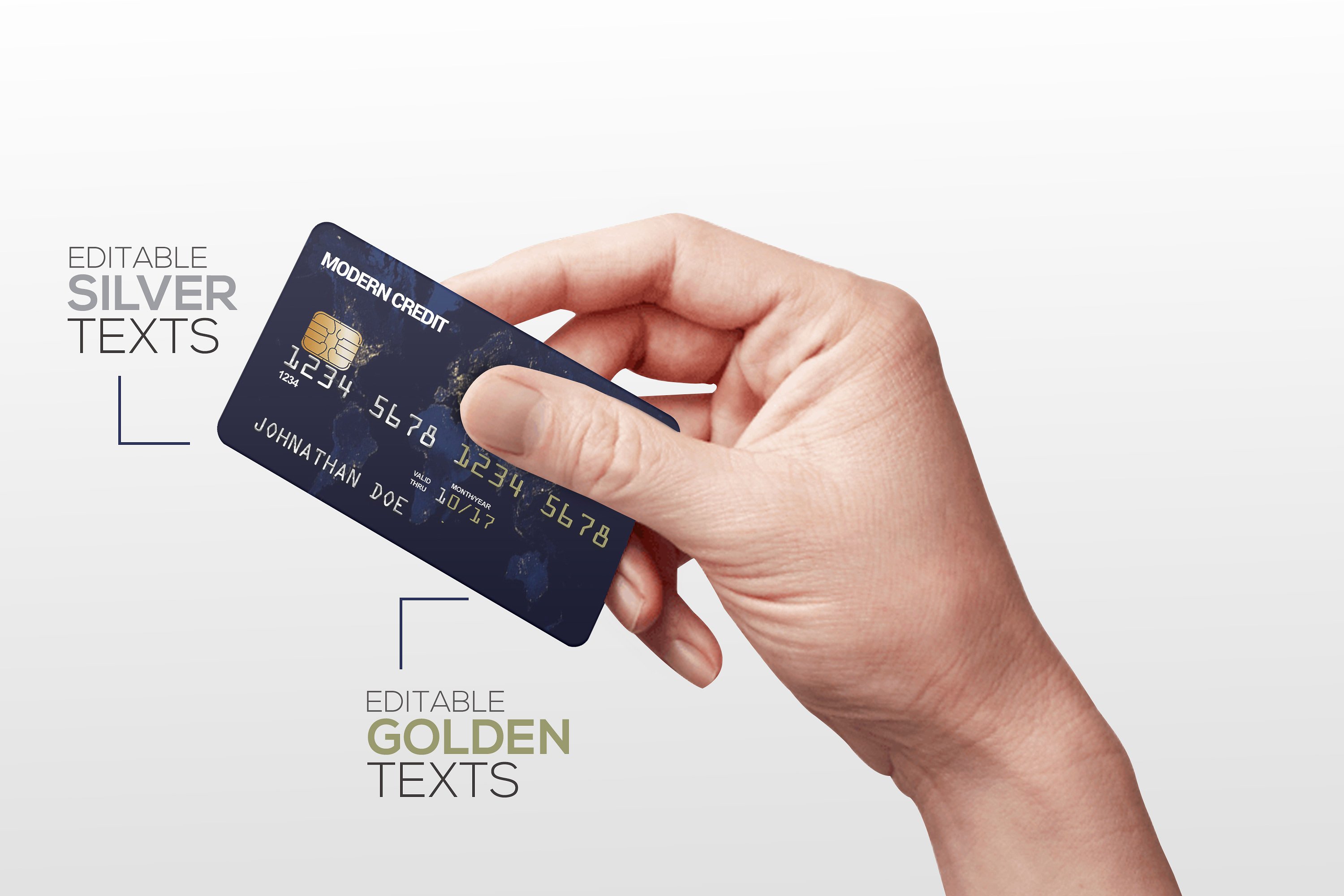 Editable credit card mockup template