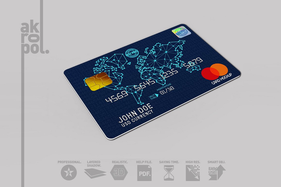 Modern credit card mockup templates