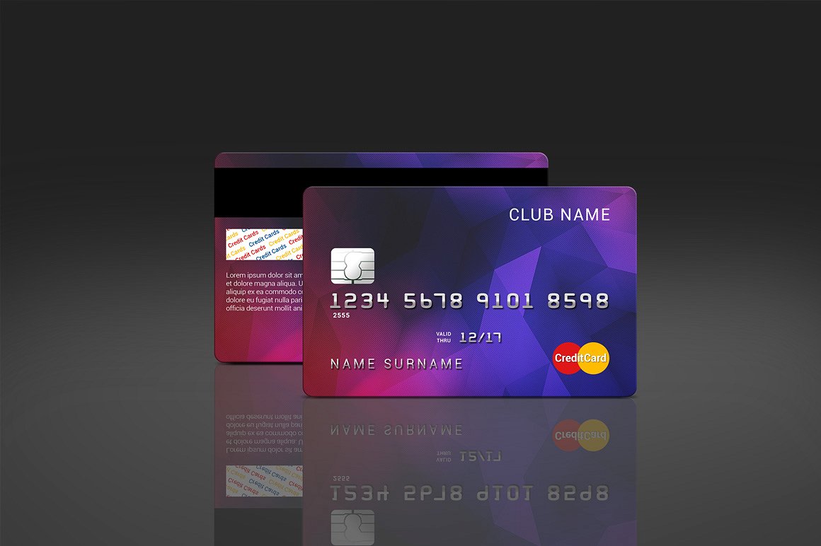 Credit card mockup template