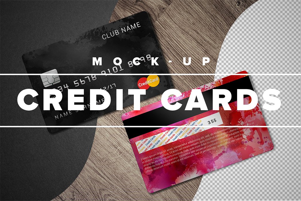 Double side credit card mockup templates