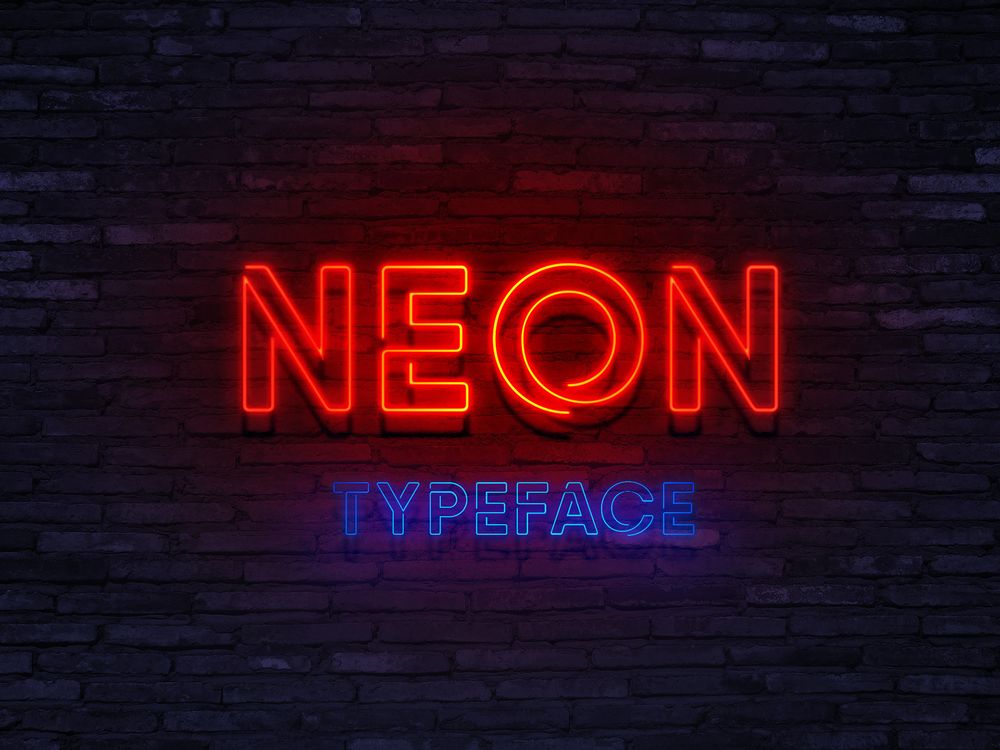 A free realistic neon font