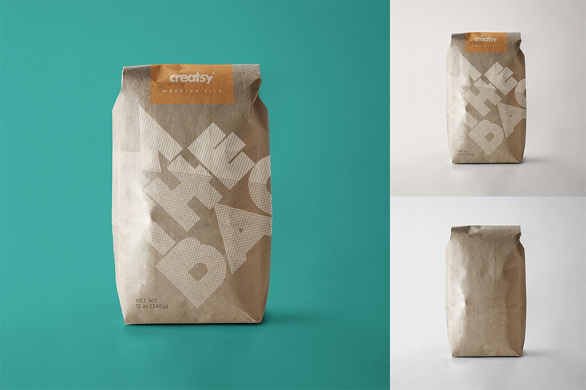A paper bag in two types mockup templates