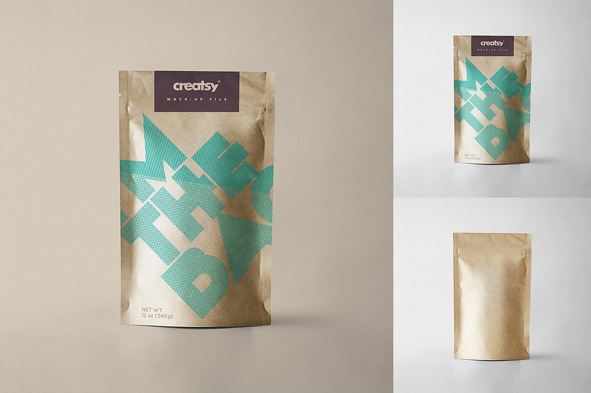 A paper bag in three types mockup templates