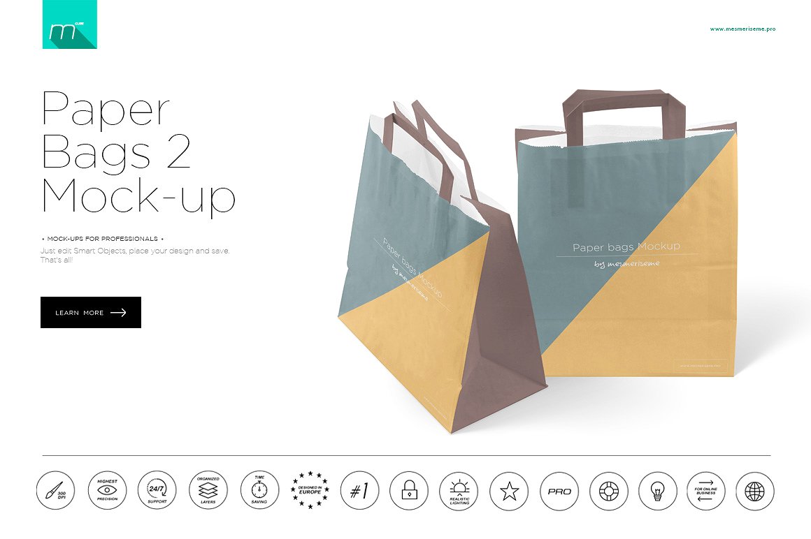 Two paper bag mockups