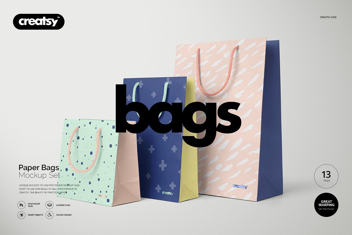 A paper bag mockup templates