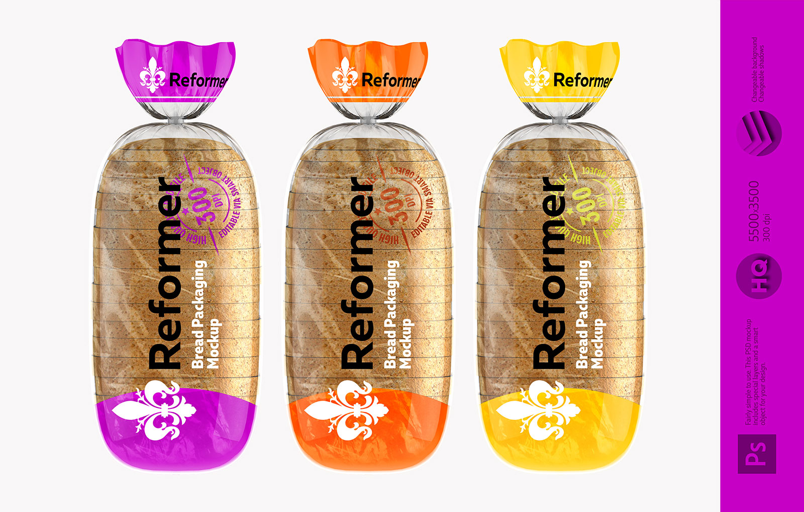 Bread Package With Clip Mockup In Packaging Mockups On Yellow Images Object Mockups