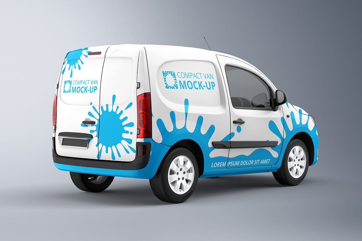 A compact van mockup template