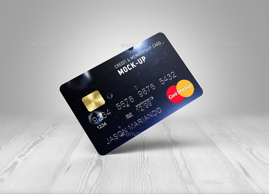 A credit bank card mockup template