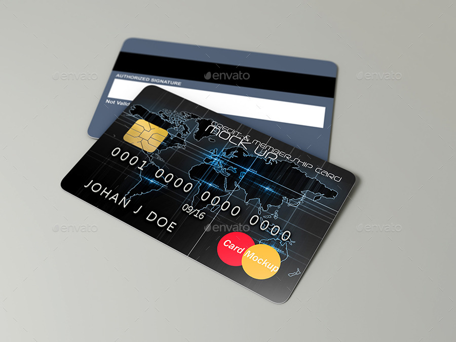 A credit card mockup template