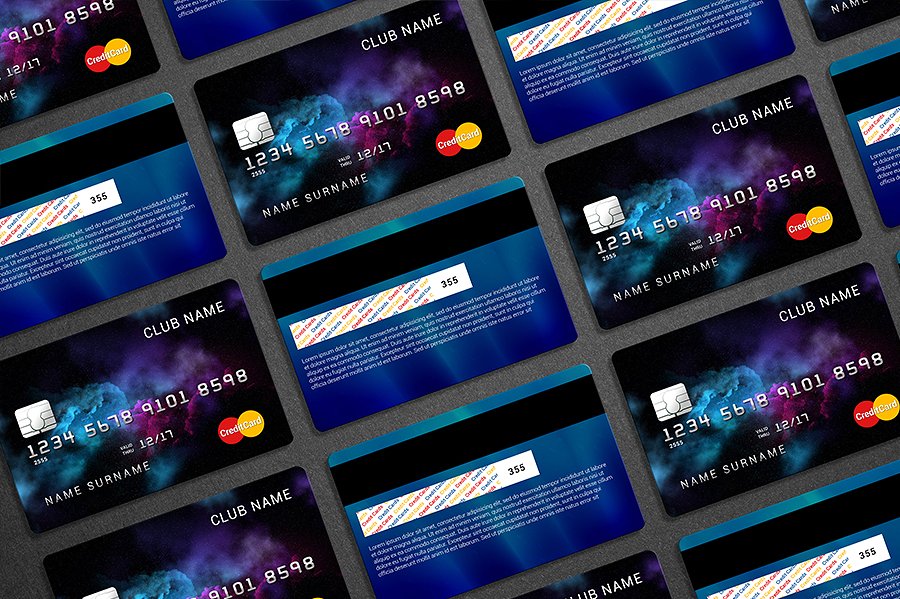 A bunch of credit card mockups