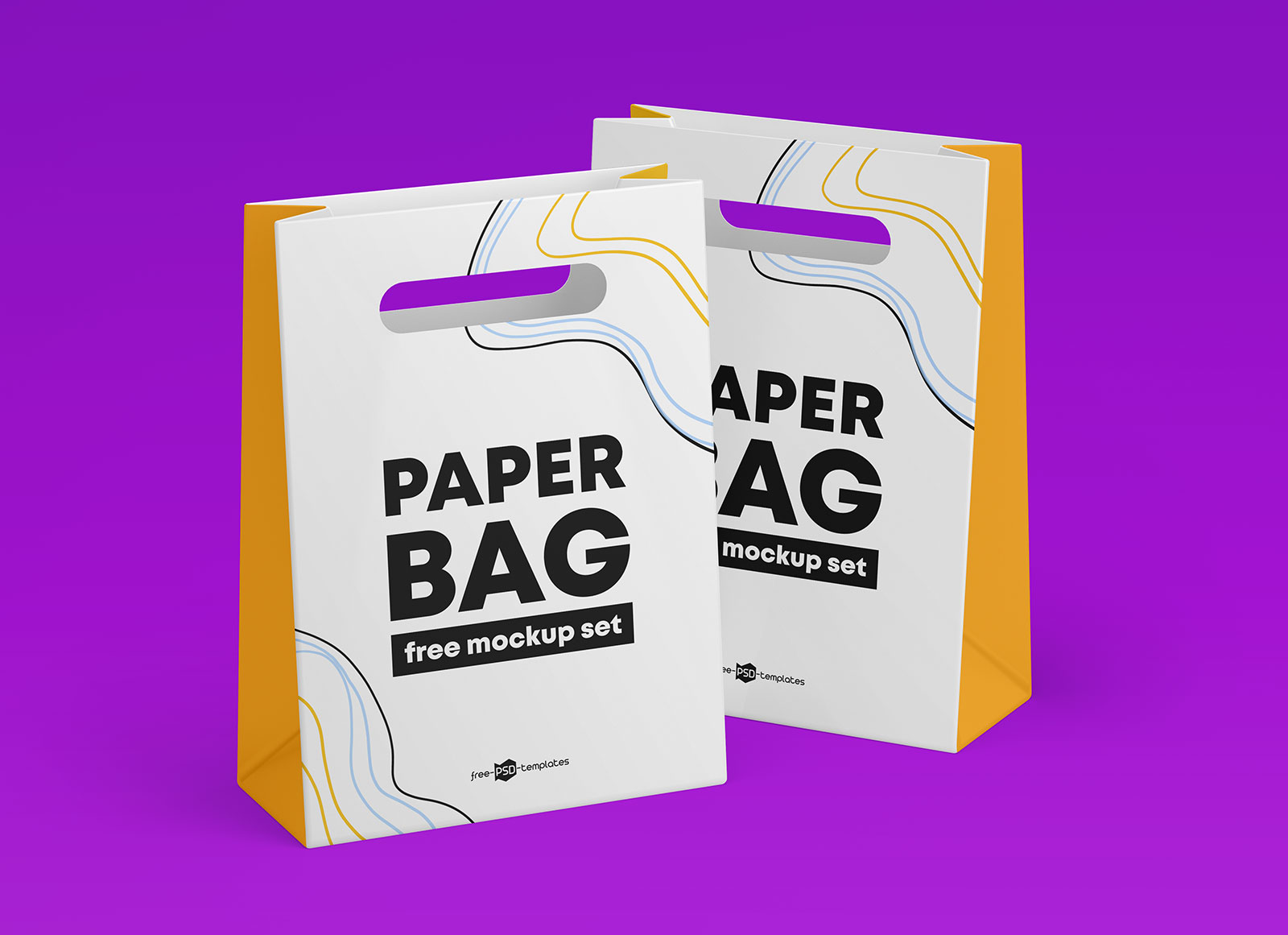 A free take away paper bag mockup