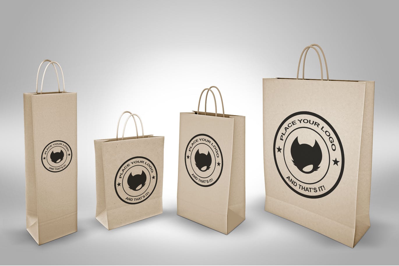 A paper bag mockup template