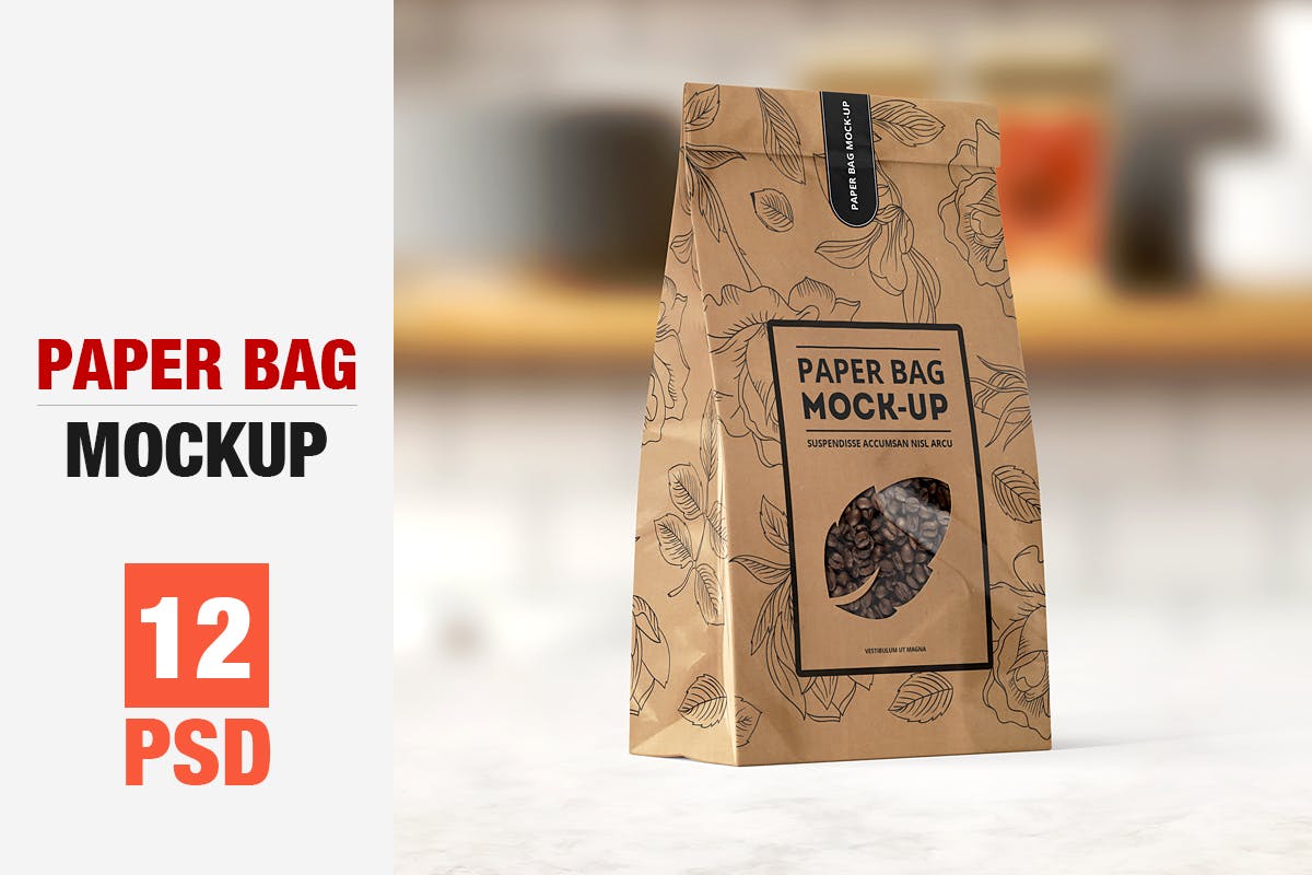 A paper bag mockup template