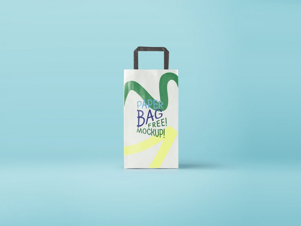 A free slim paper bag mockup template