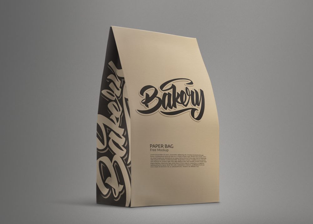 A free standing paper bag mockup template