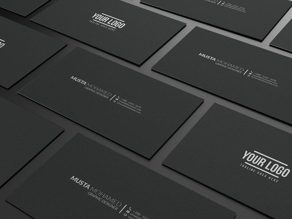 Clean black business card