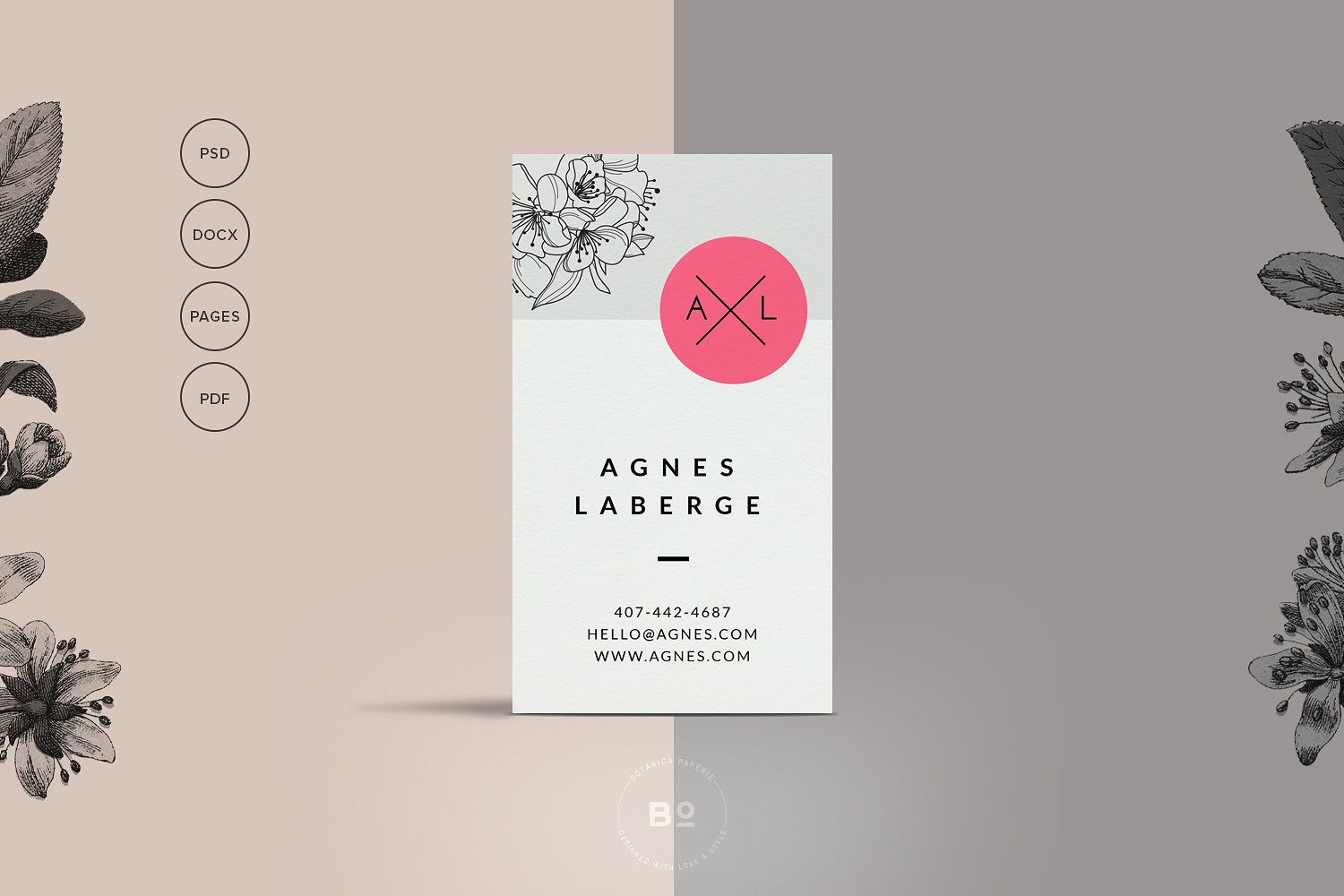 An amazing business card floral style
