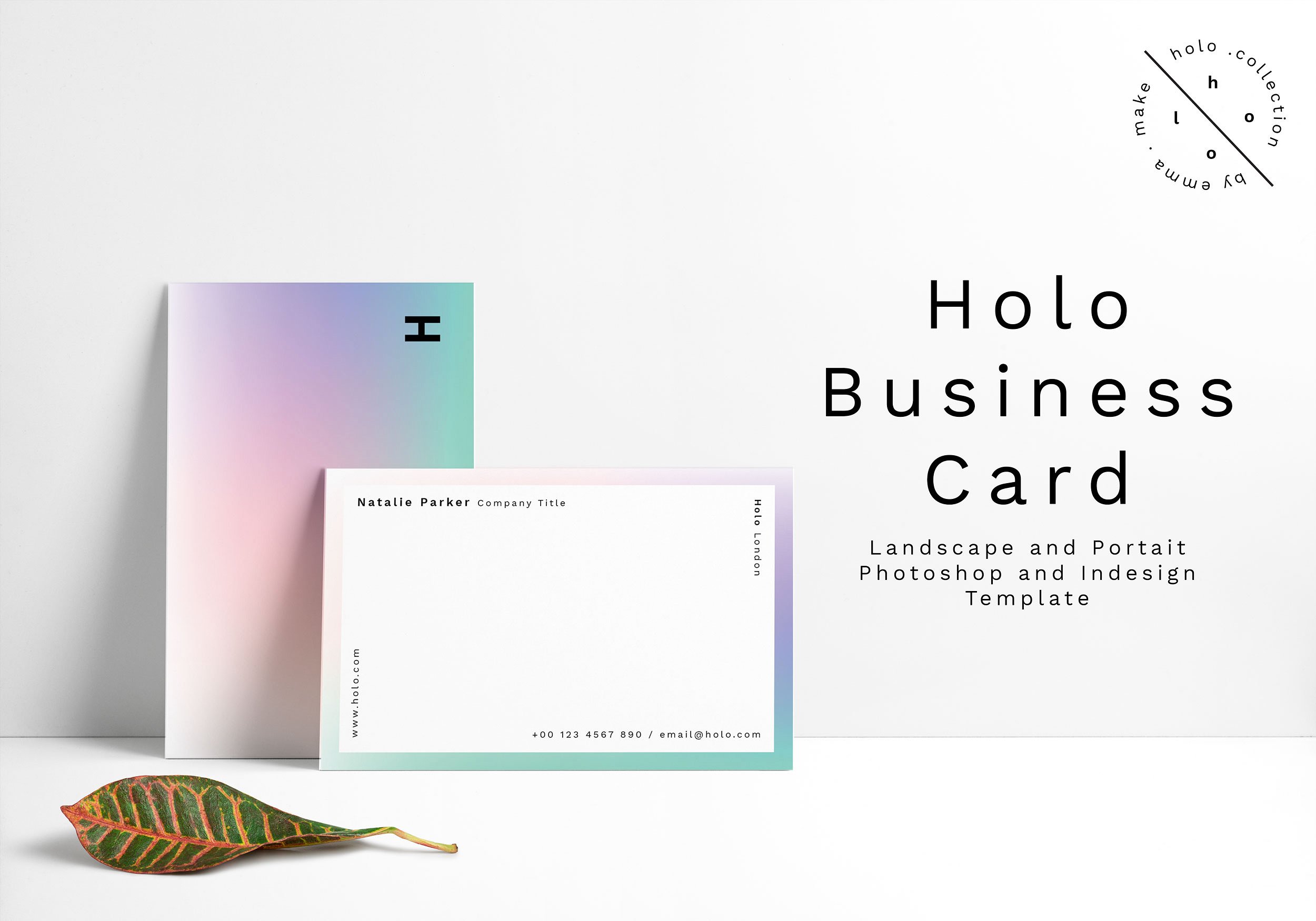 Holo business card landscape and portrait
