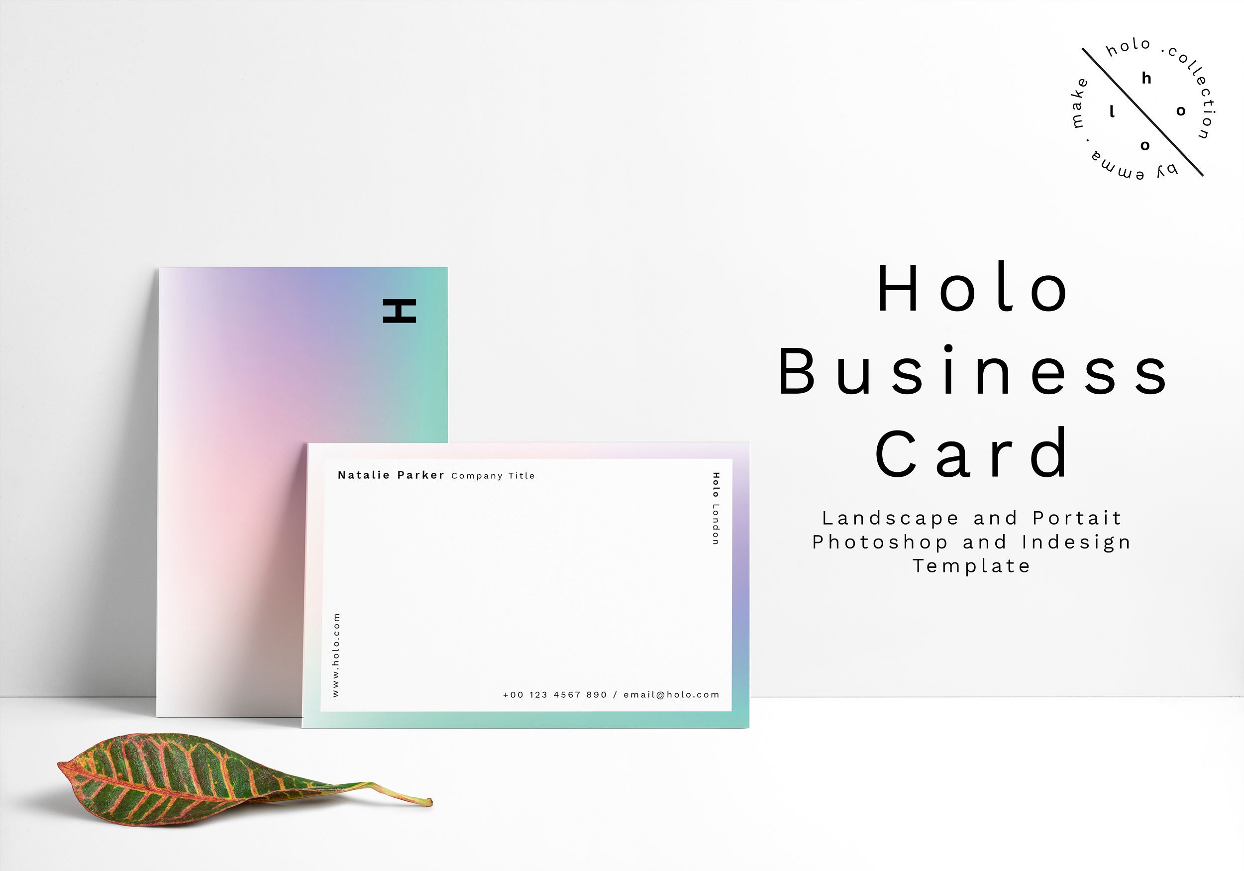 Holo business card landscape and portrait