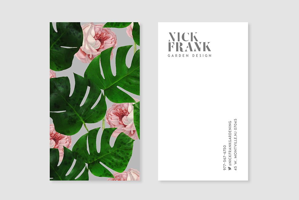 Clean business card with flower style