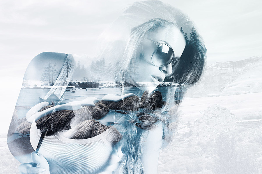 A cold style double exposure effects for photoshop