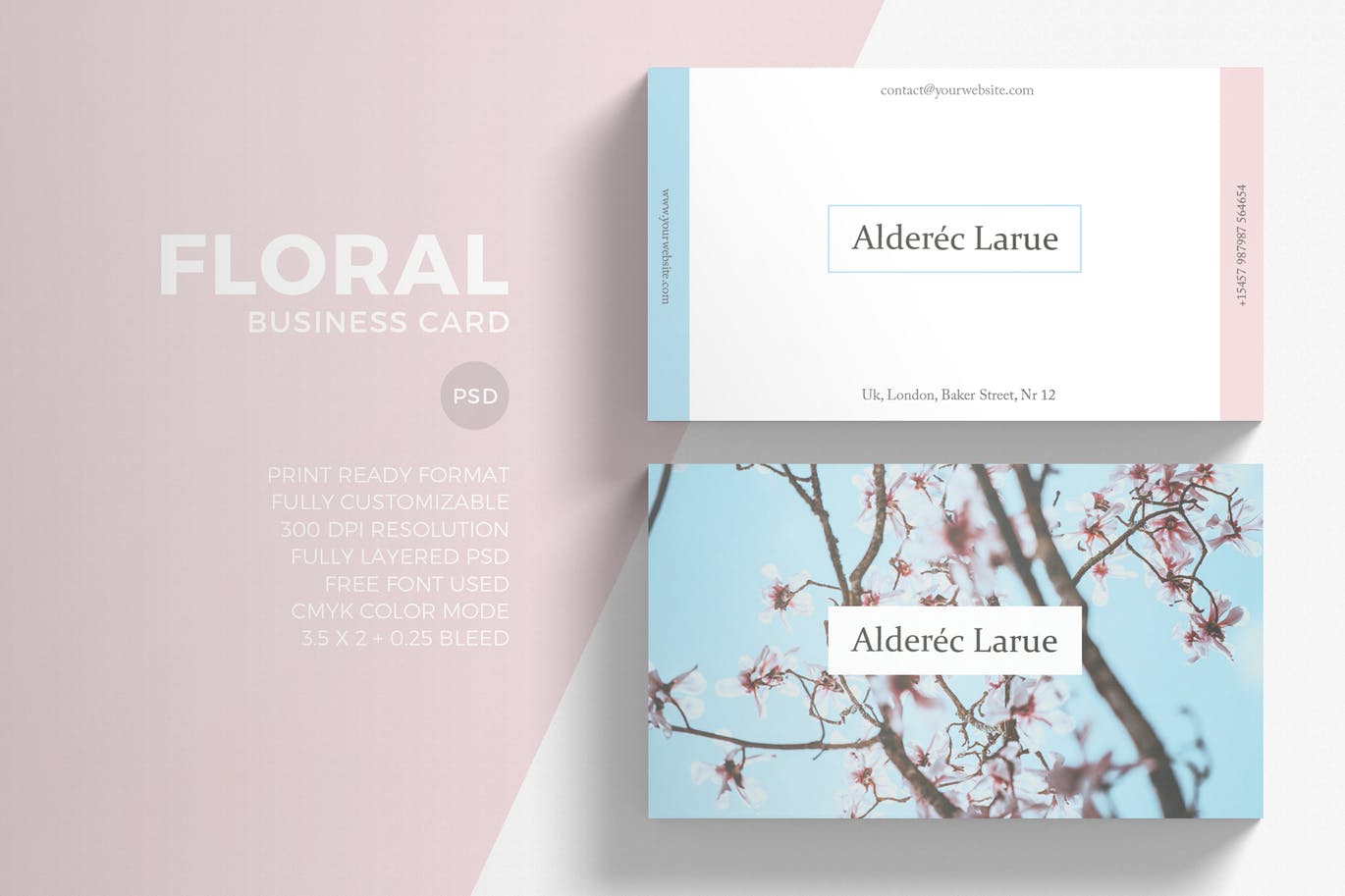 Business card with floral style