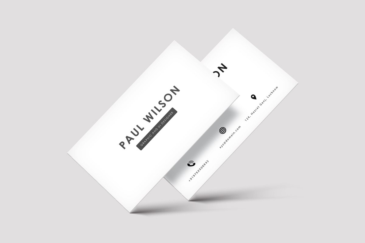 Clean free white business card