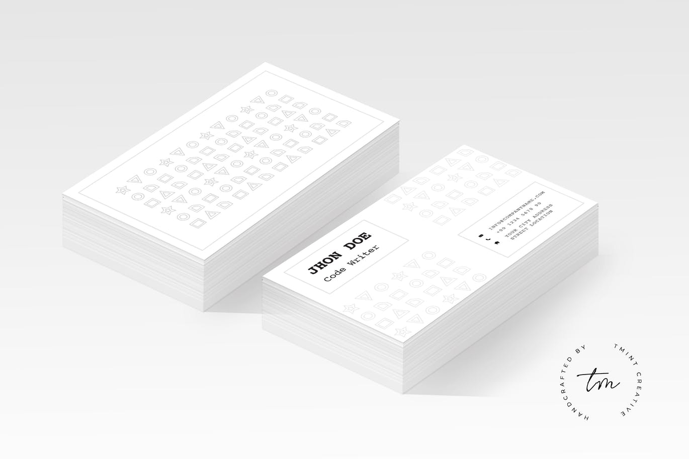 White business card template