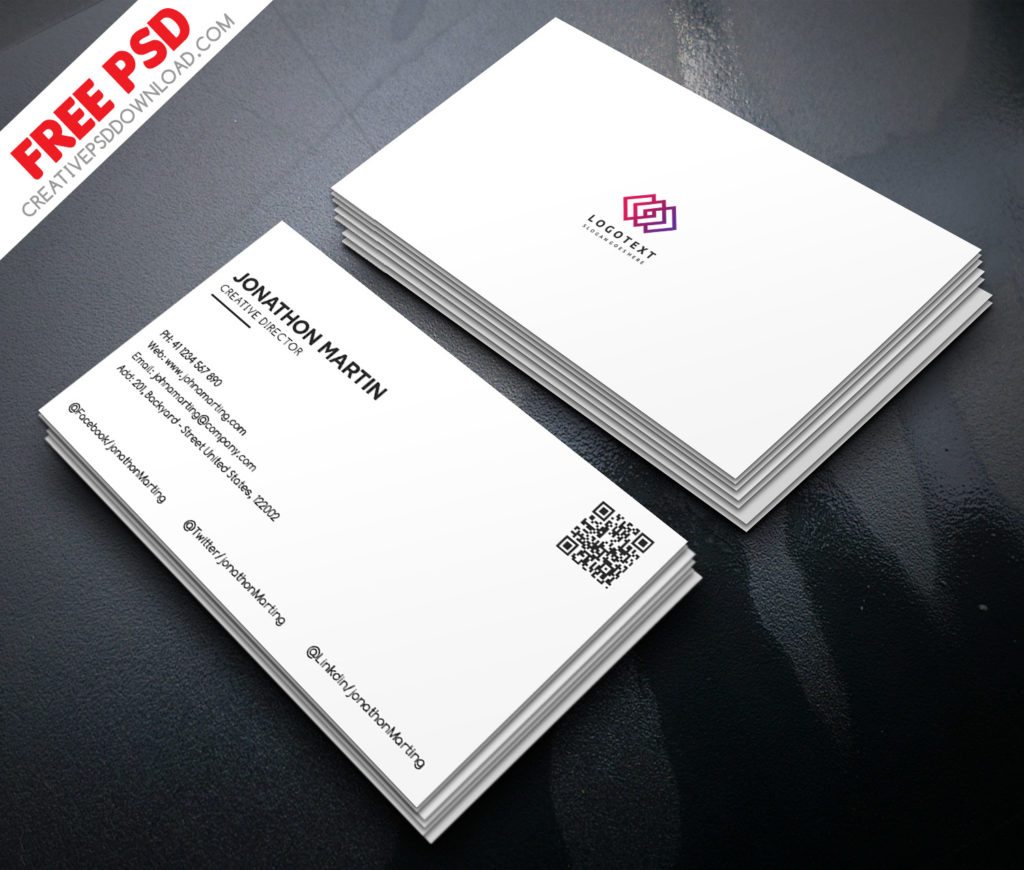 Free white business card in psd