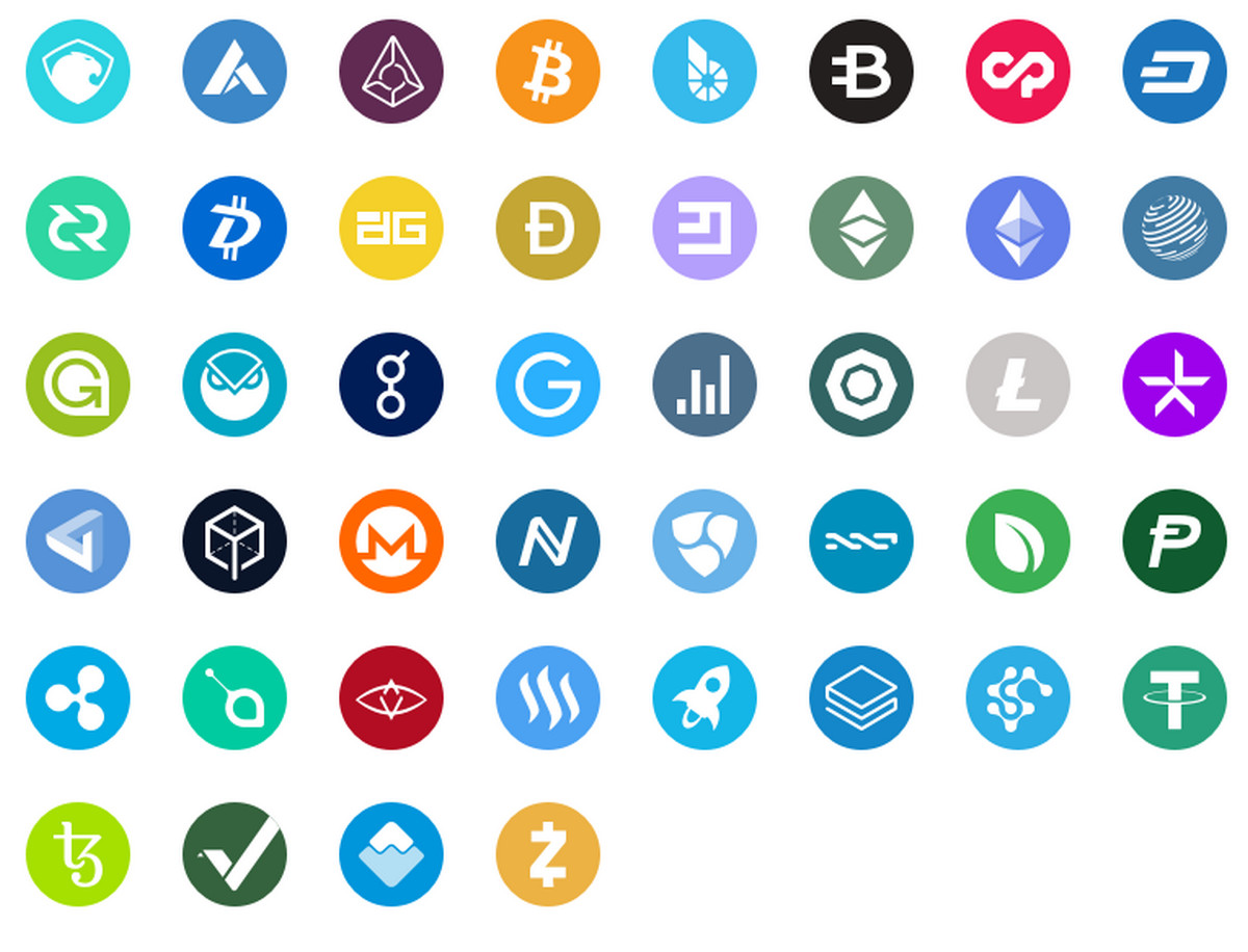 A free colorful crypto icon set