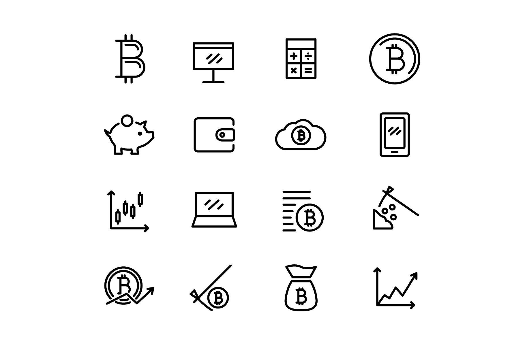 A bitcoin vector icons in line