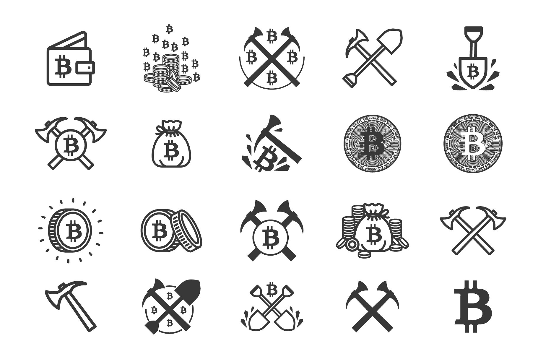 A bitcoin minning Illustrations