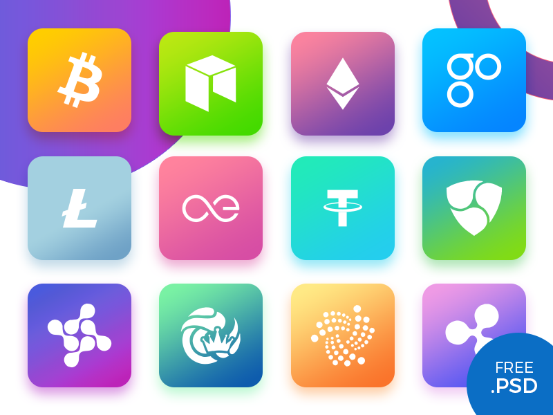 A free cryptocurrency icon set