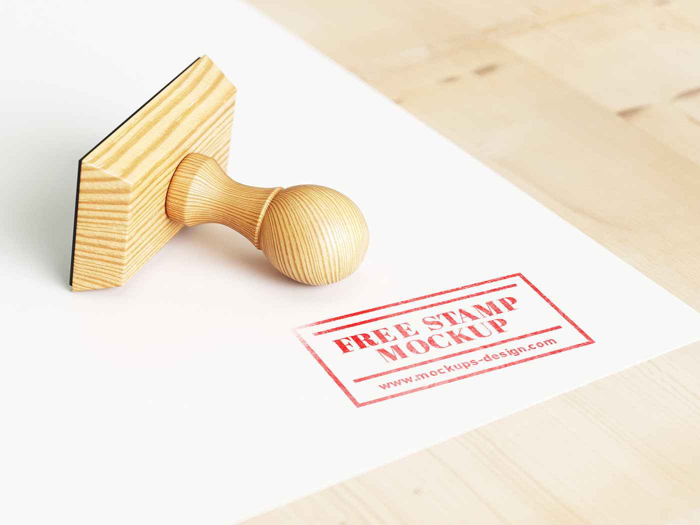 A free wooden stamp mockup template