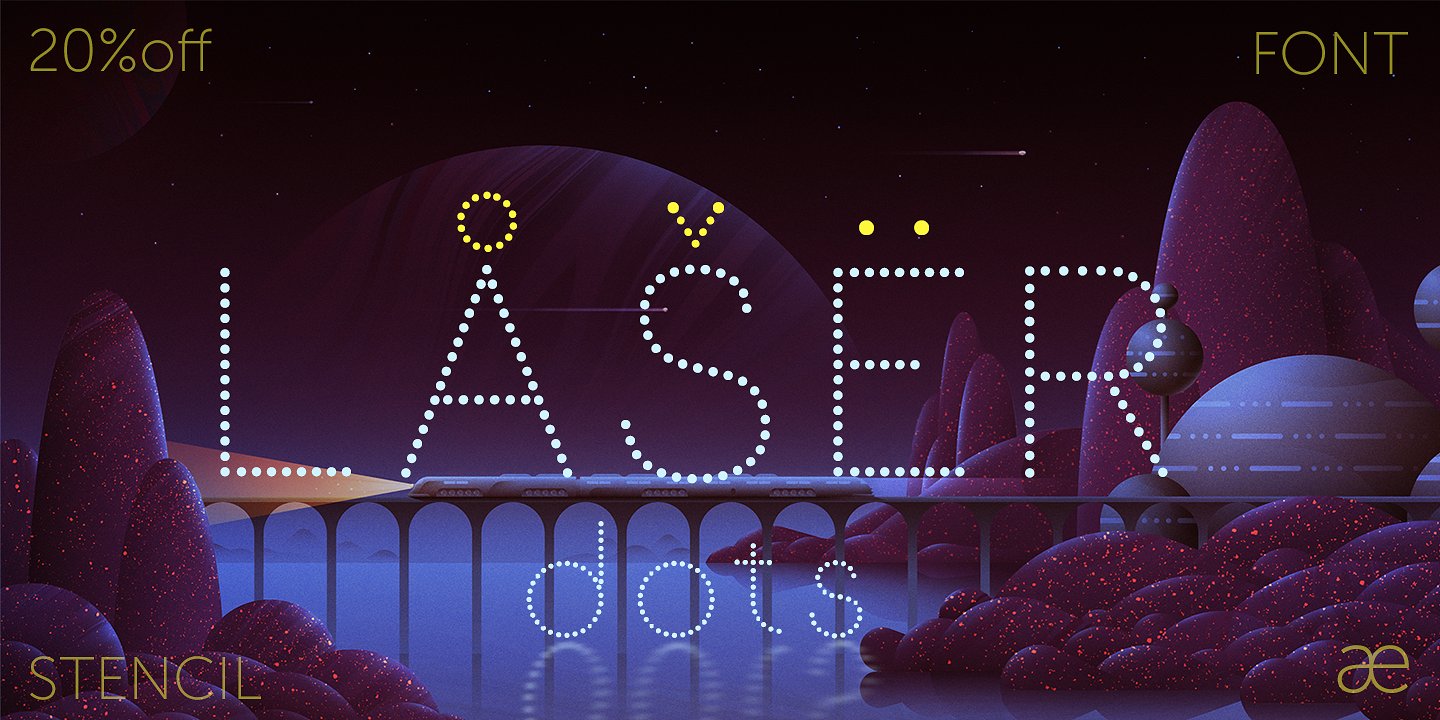 A laser dots font