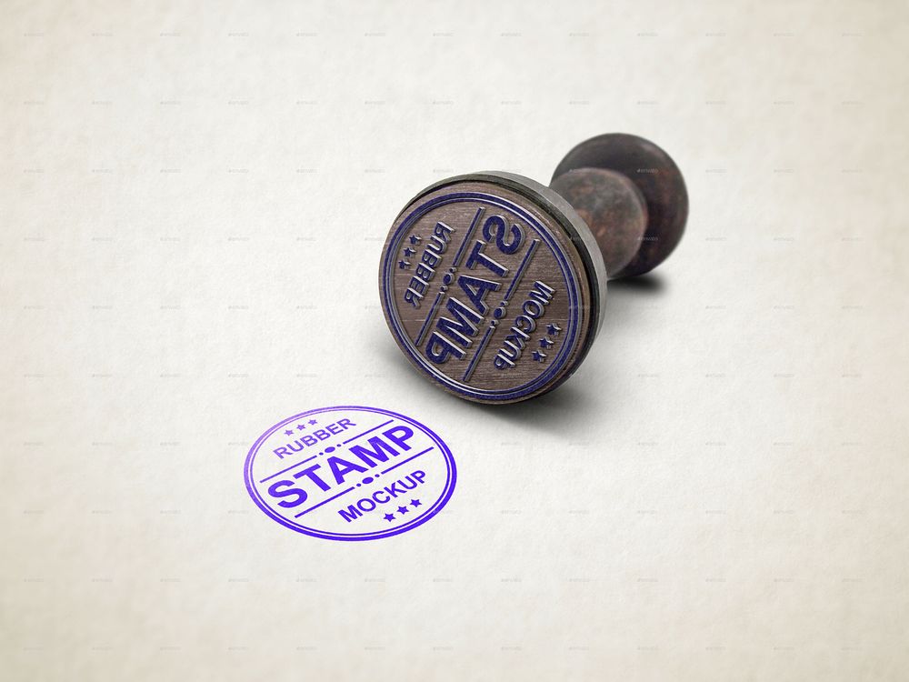 A vintage rubber stamp mockup template