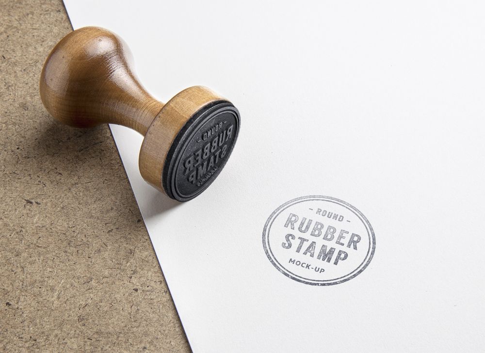 A free rubber stamp mockup template