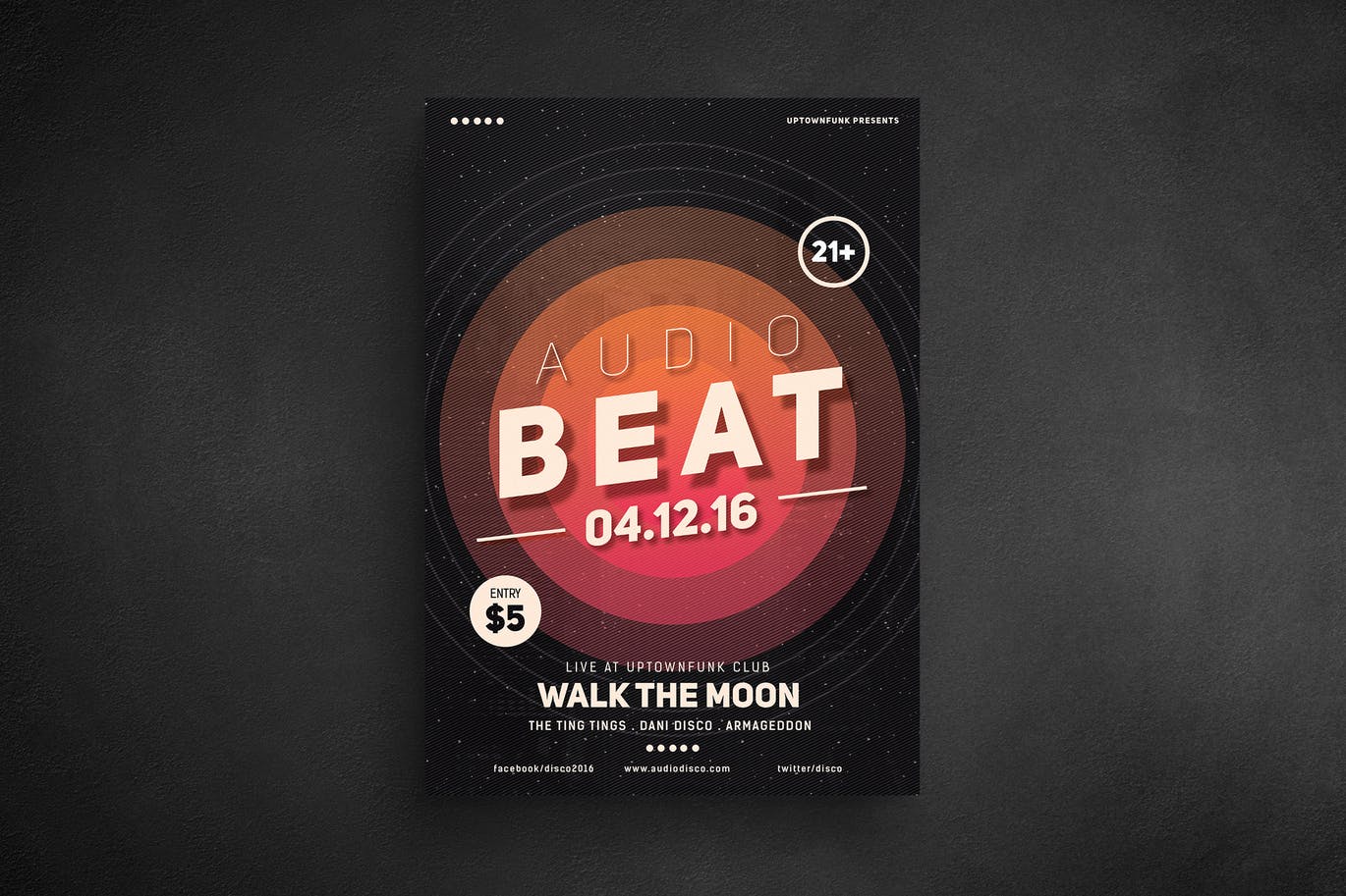 Audio beat event flyer template