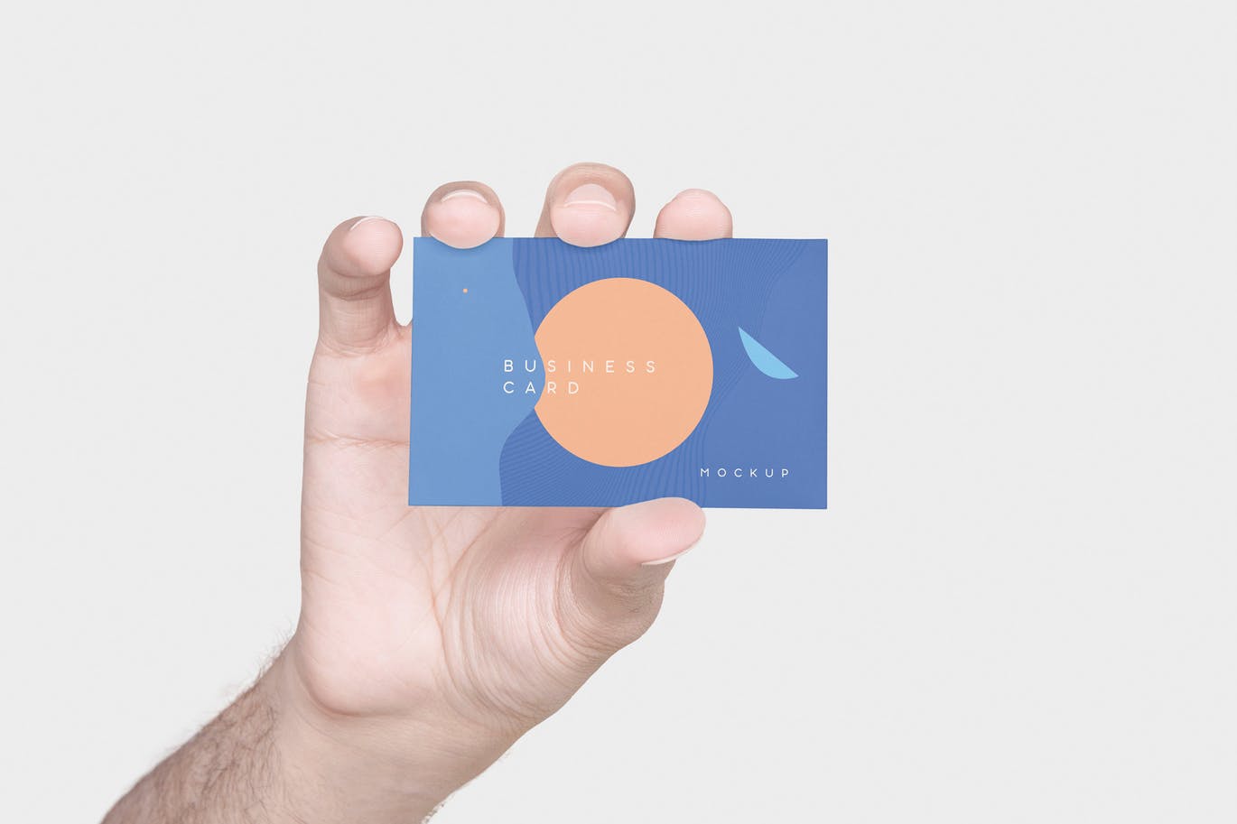 Man hand holding business card
