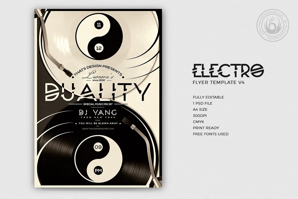 Electro music festival flyer template