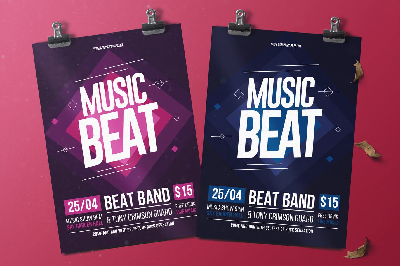 Music beat flyer template