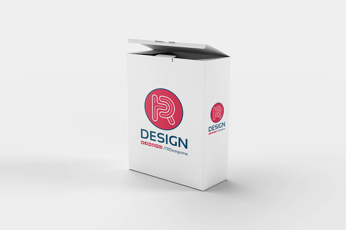 Free open box mockup