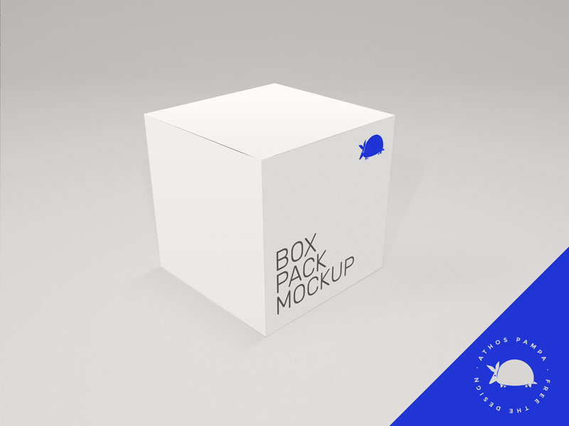 Free square box mockup