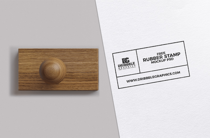 A free rubber stamp mockup photoshop template